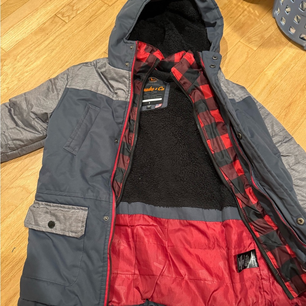 Hawke and nation Kids Puffer Jacket with Red and Gray